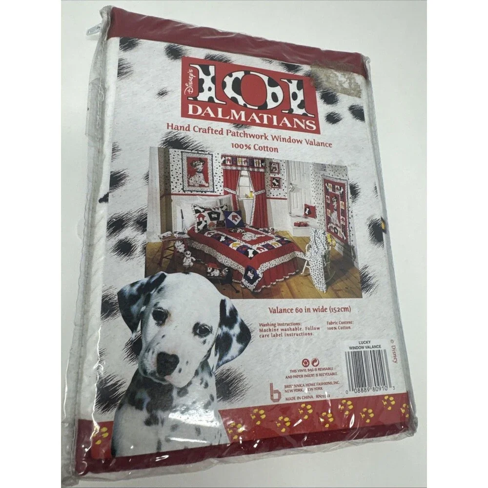 Vintage Disney 101 Dalmatians 60 inch Valance Curtain One Window NEW IN PACKAGE